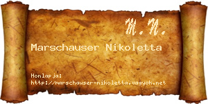 Marschauser Nikoletta névjegykártya